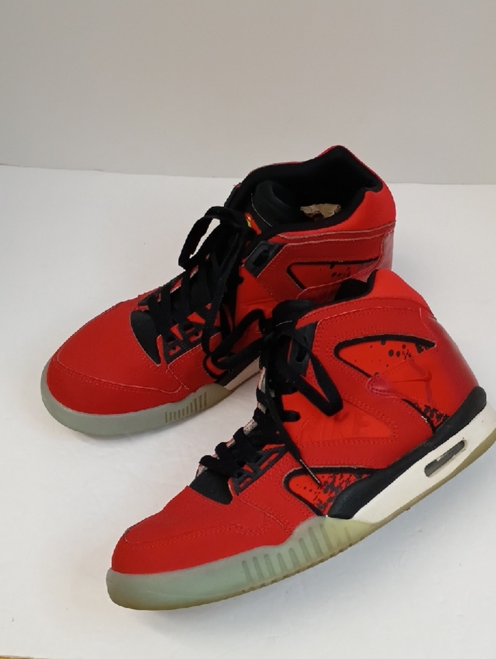 Nike Air Force Red Black High Top Sneakers Size 9 Men
